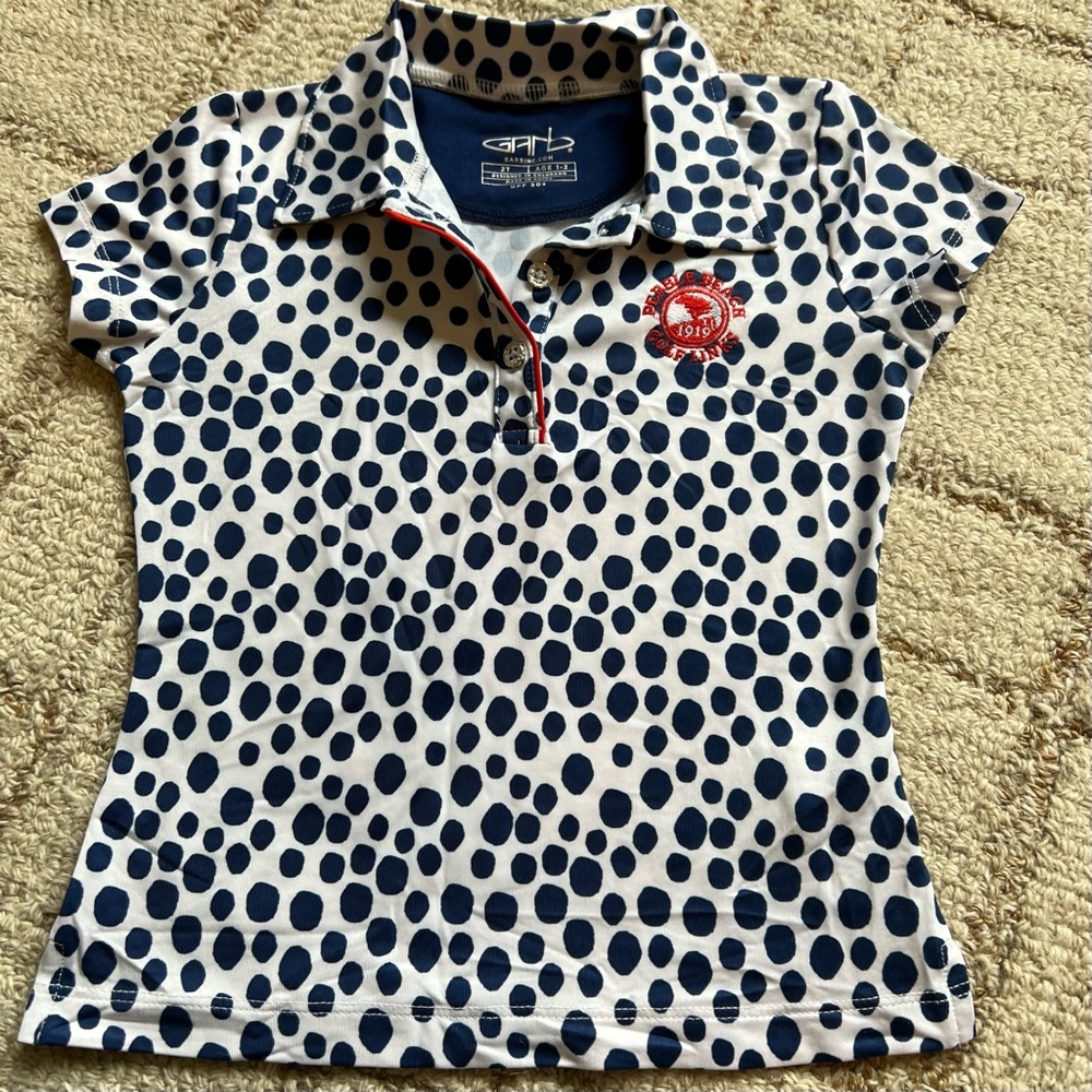 Little girls pebble Beach collared golf shirt